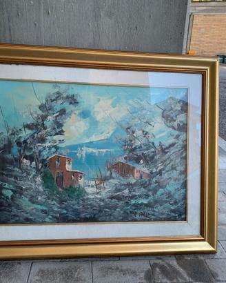 Quadro dipinto a olio paesaggio marino