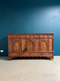 Credenza antica dipinta tirolese alpino 2 ante