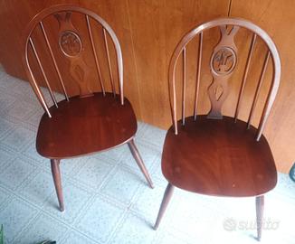 2 sedie Windsor ERCOL, Fleur de Lys anni '60
