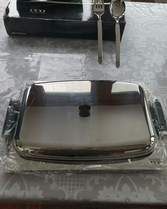 Pirofila MORINOX rettangolare, coperchio e posate
