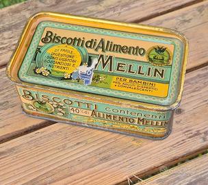 MELLIN scatola in latta dei biscotti (anni 3O/40)