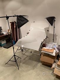 Tavolo per riprese foto video  100x200 + 3 Lampade