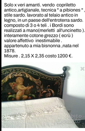 Copriletto antico artigianato sardo