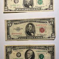 Banconote USA vintage collezione 1953-1981-1969