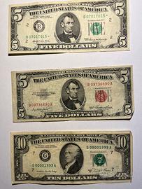 Banconote USA vintage collezione 1953-1981-1969
