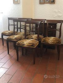 Sedie con imbottitura animalier