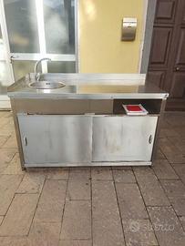 Lavello in acciaio con banco