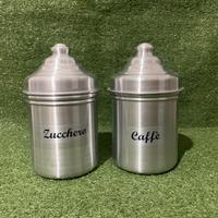Coppia di barattoli in latta “Zucchero-Caffè”