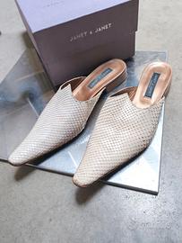 sabot Janet&Janet in pelle stampa rettile 