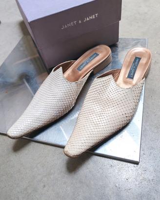 sabot Janet&Janet in pelle stampa rettile 