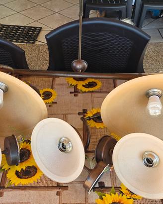 set lampadario con 3 aplic da parete