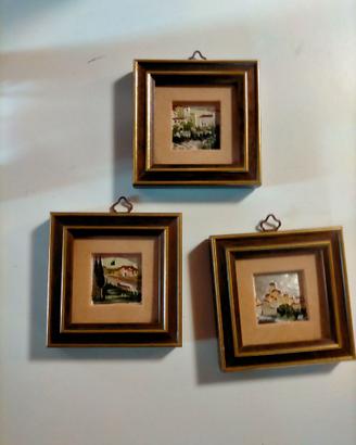 Set 3 quadretti decorativi vintage