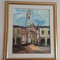 Quadro vintage con cornice in legno e vetro