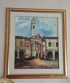 Quadro vintage con cornice in legno e vetro