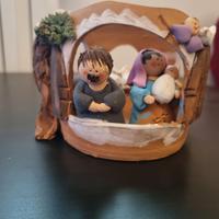 Presepe fatto a mano in terracotta
