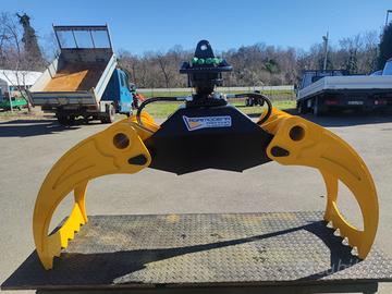 pinza per legna da 1 mt con rotore 3 ton flangiato