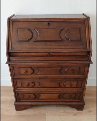 Secretaire ribaltina antica in legno - vintage