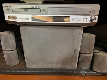 Sistema 5+1 dvd videocassette e radio per TV