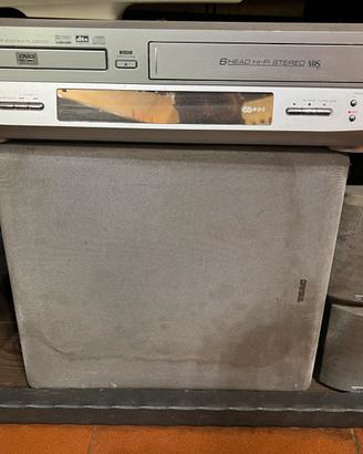 Sistema 5+1 dvd videocassette e radio per TV