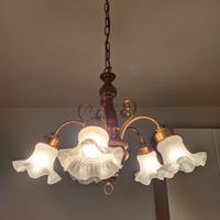 Lampadario vintage e abat-jour incl. lampadine