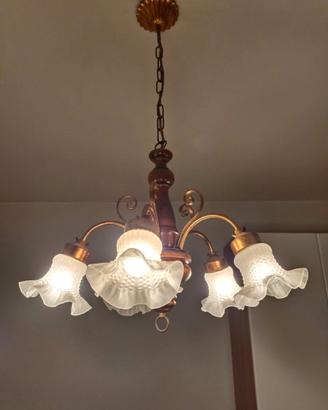 Lampadario vintage e abat-jour incl. lampadine