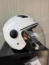 Casco jet dieffe bianco lucido ( taglie M L XL )