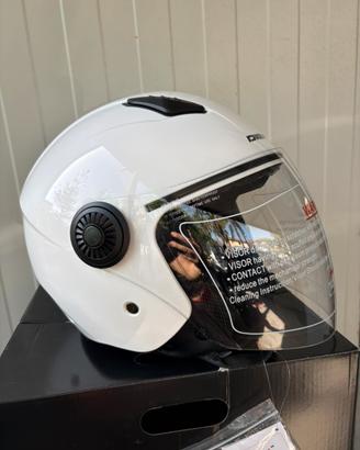 Casco jet dieffe bianco lucido ( taglie M L XL )