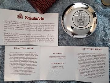 Fermacarte Spirale Arte argento 800 e acciaio inox