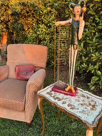 Tavolino Vintage Decorato Veneziano Fiorentino