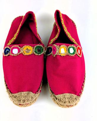 Espadrillas fuxia con ricami