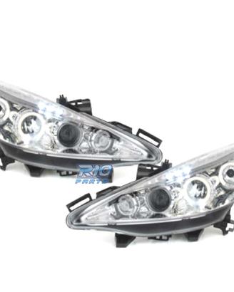 FARI PEUGEOT 207 06-12 OCCHI ANGELICI FONDO CROMAT