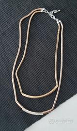 Collana doppia donna color oro.