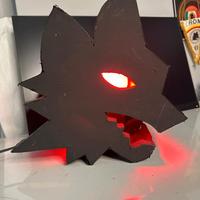 Lampada artigianale as Roma lupo luce rossa