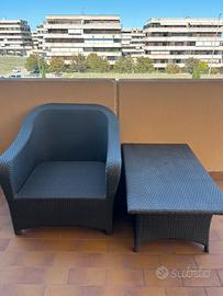 Set giardino rattan 2 pezzi