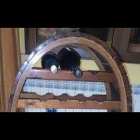 Cantinetta Portabottiglie a Botte in Legno Rustico