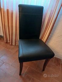 sedie in pelle marrone 