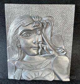Bassorilievo in peltro stile cubismo