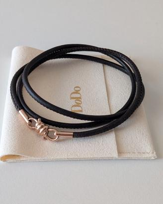 Bracciale oro rosa e pelle Dodo nodo