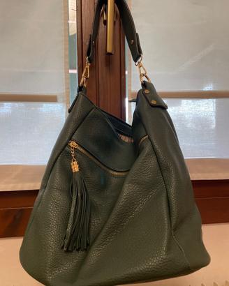 Borsa verde bosco con tracolla NUOVA