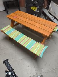 tavolo con panca per bambini