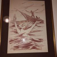 serie 3 quadri 'Salvamento' dipinti da Eliseo Sa