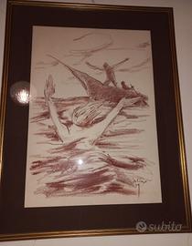 serie 3 quadri 'Salvamento' dipinti da Eliseo Sa