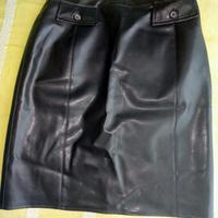 Gonna finta pelle marrone taglia 46