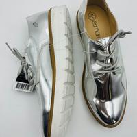 Scarpe derby argento metallizzato