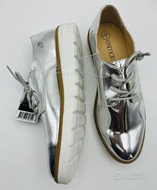 Scarpe derby argento metallizzato