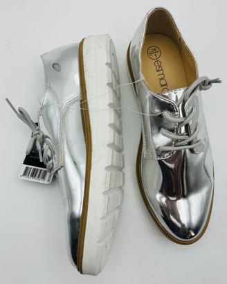 Scarpe derby argento metallizzato