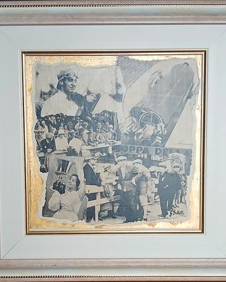 quadro Tazio Nuvolari Seneca coppa Perugina 50x50 
