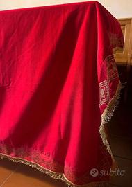 Paramento Tovaglia Altare Velluto rosso Ricami Oro