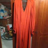 Tuta pantaloni ruggine tessuto mezza stagione