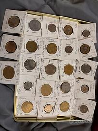 Lotto 24 Monete ottone bronzo alluminio rame niche